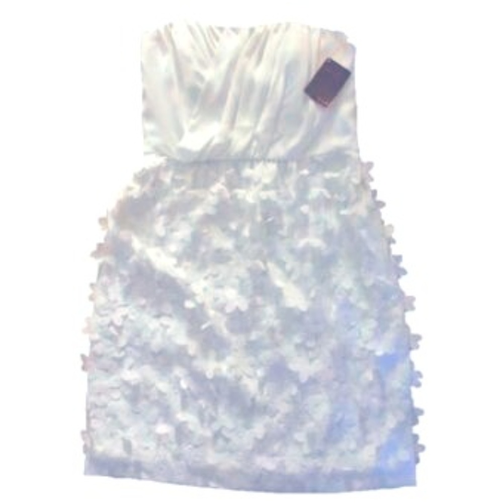 Ali Ro Bustier Floral Embroidered Dress White